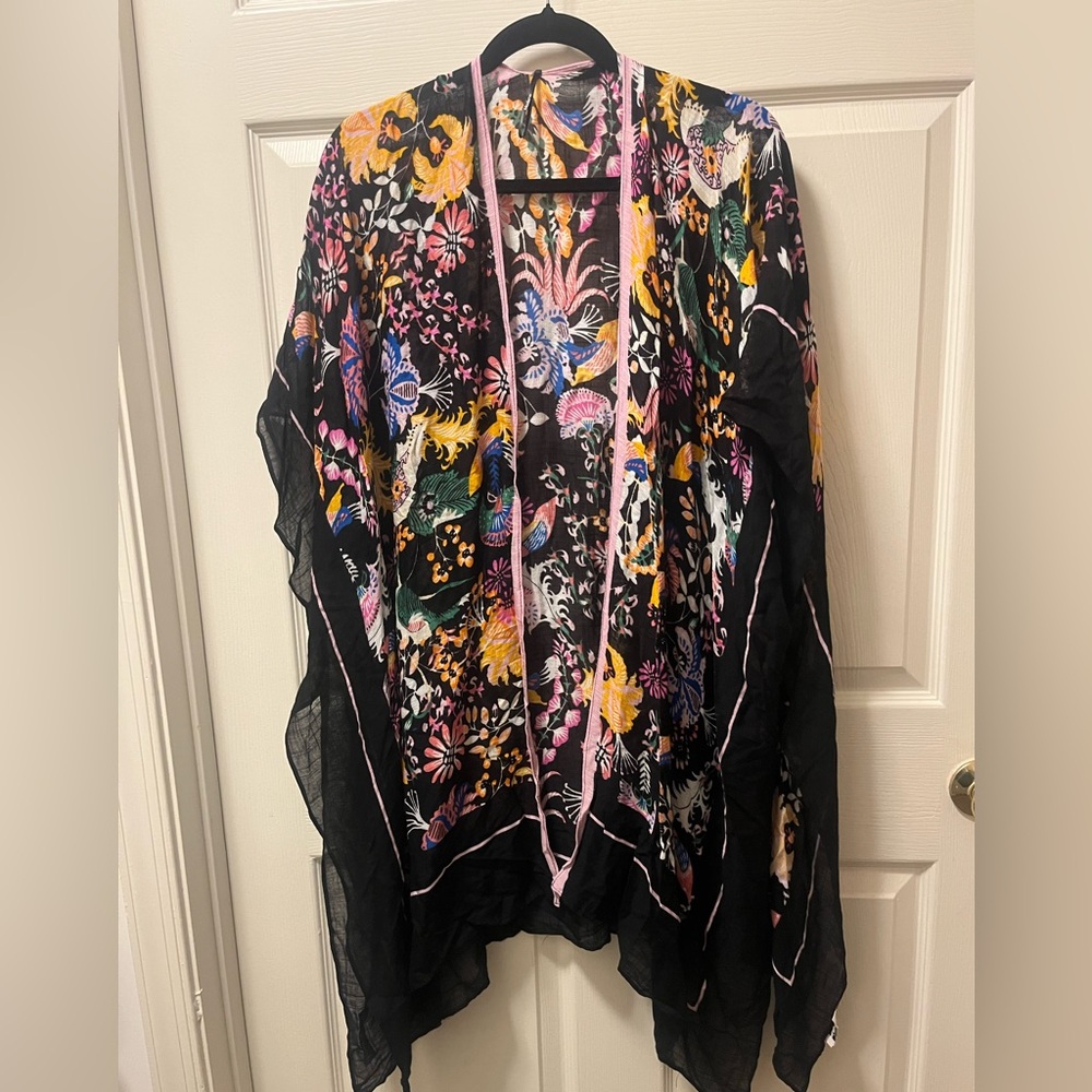 Modena Women’s Floral Kimono/bathing Suit‎ Cover Up with Vibrant Colors. O/S.